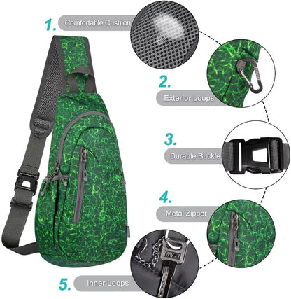 TITECOUGO Small Sling Bag, Lightweight Crossbody Backpack for Men Women, Shoulder Bag for Sports and Outdoor