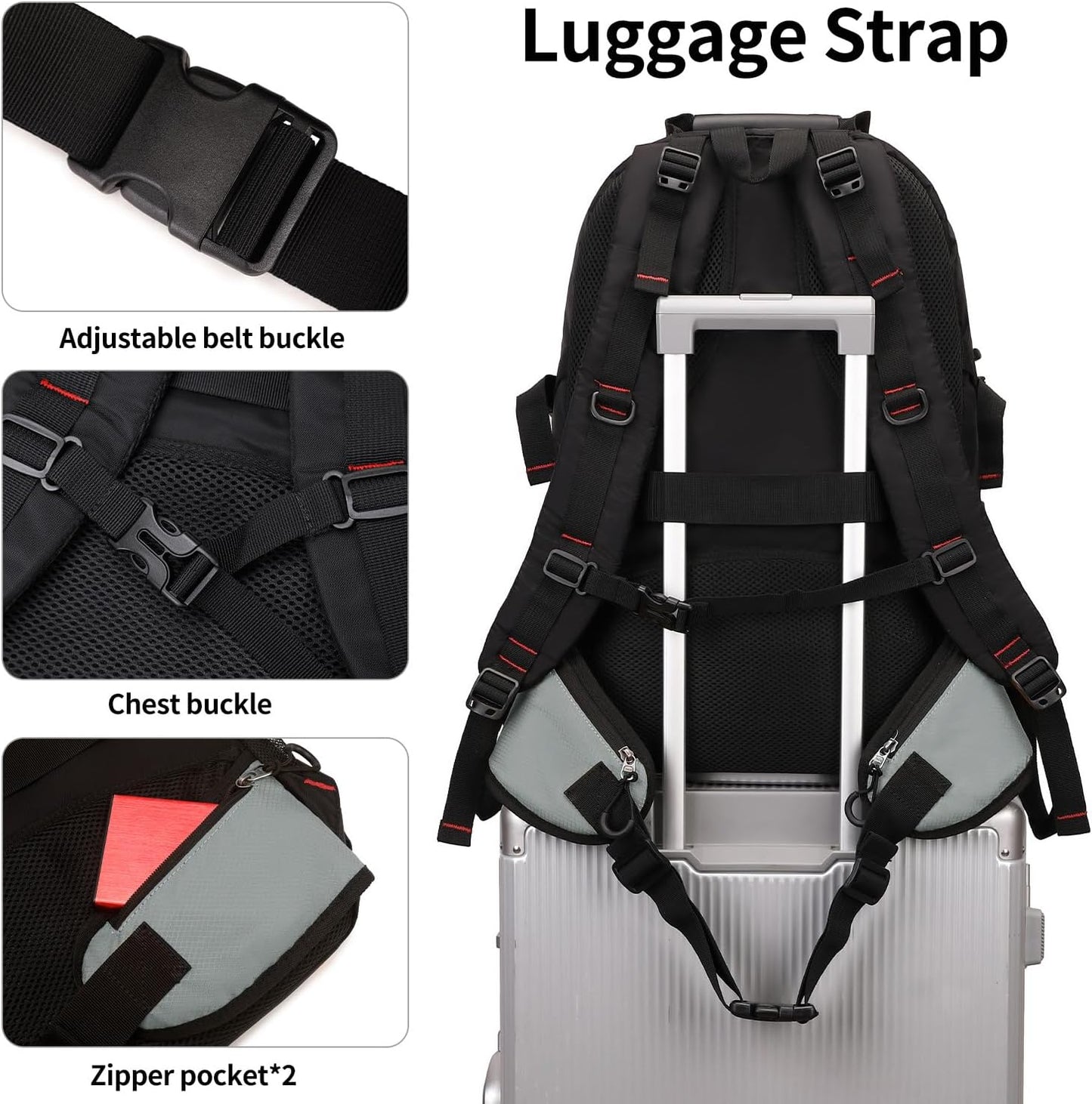 Nerlion 40L Hiking Backpack Travel Backpack for Men Women Camping Waterproof Outdoor Hiking Daypack Lightweight Backpack (Light Gray)