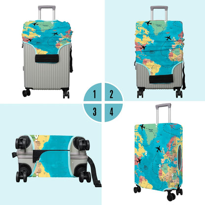 Travel Luggage Cover Suitcase Protector Fits 18-32 Inch Wheel Covers PatternedTravel Related Items Flower Luggage Protector Elastic S