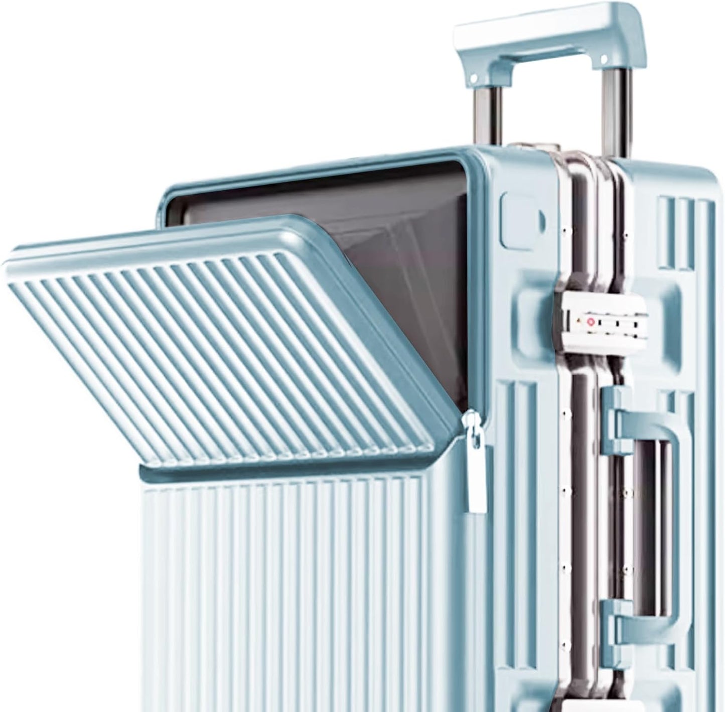 Hard Shell Luggage 20 Inch Travel Luggage, Carry-On Luggage Spinner TSA with Lid, PC+ABS Aluminum Frame，Lightweight Travel Luggage 20'' 24'' 26''Carry-On (upgraded blue, 24 inch)