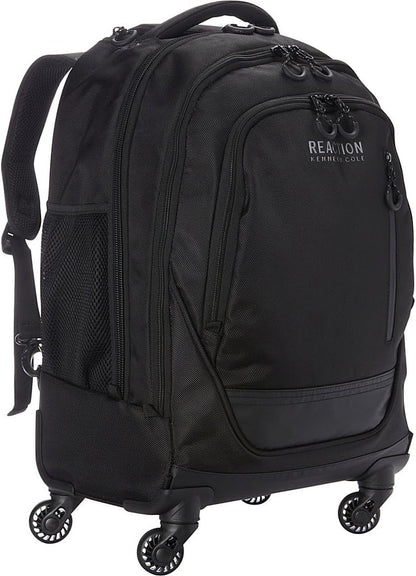 Kenneth Cole REACTION 17" Polyester Dual Compartment 4-Wheel Laptop Backpack, Black