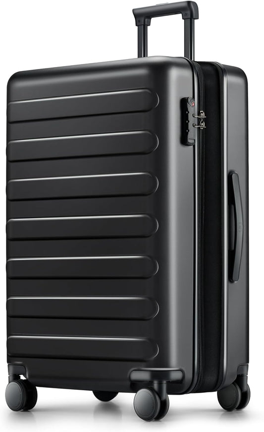 Carry on Luggage 22 X 14 X 9 Airline Approved, 20 Inch Luggage for 3-5 Days Travel, Double Spinner Wheels, 100% Hardshell PC, TSA Lock (00-Black (Expandable), Checked 28-Inch)