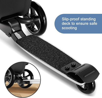 2-in-1 Ride-On Scooter Suitcase, Scooter Luggage for Kids Ages 5-12, Foldable & Lightweight Carry with LED Light-Up Wheels