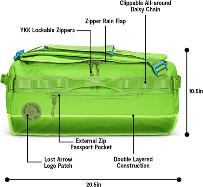 Baboon to the Moon Go-Bag Medium 40L – Detachable Straps, Small Duffle Bag for Travel, Gym Bag for Women, Mens Travel Bag, Duffel Bags for Traveling, Travel Duffel Bags for Women (Lime Breeze)