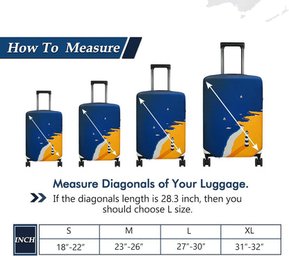 HYPER VENTURE Washable Luggage Cover - Fashion Suitcase Protector Fits 23-26 Inch Luggage (Lighthouse, M)