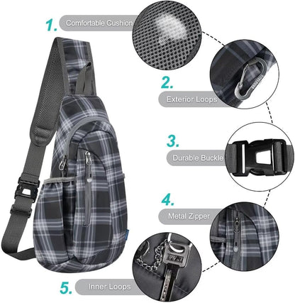 TITECOUGO Small Sling Bag, Lightweight Crossbody Backpack for Men Women, Shoulder Bag for Sports and Outdoor