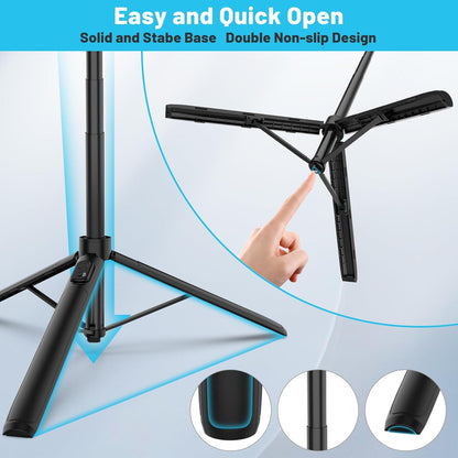 Ailight 60" Extendable Travel Tripod & Selfie Stick with Cold Shoe & Wireless Remote, 360° Ball Head for Vlogging - Lightweight Phone Tripod for iPhone