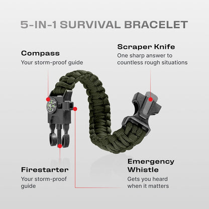 Rain Fly 12x10 Lightweight Survival Camping Tarp; 100% Waterproof; Makes a Great Backpacking Tarp or Hammock Shelter; Comes in Multiple Colors, Survival Bracelet Included; OD-Green