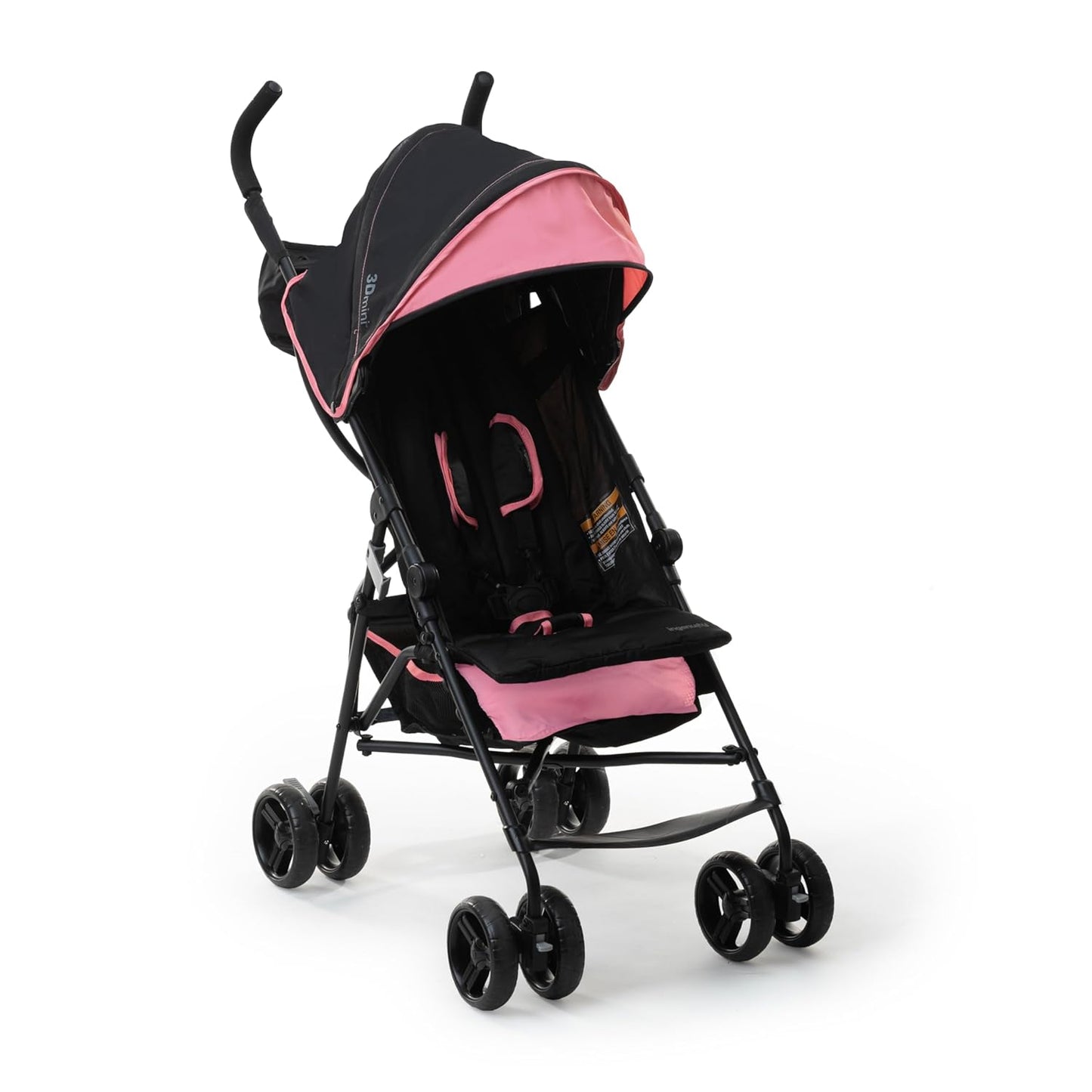 Ingenuity 3D Mini Convenience Stroller – Lightweight Stroller with Compact Fold, Multi-Position Recline, Canopy with Pop Out Sun Visor and More – Umbrella Stroller for Travel, Pink
