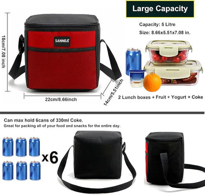 6 Can/5L Lunch Bag for Women Men Portable Lunch Box Small Cooler Bag Soft - Image 3