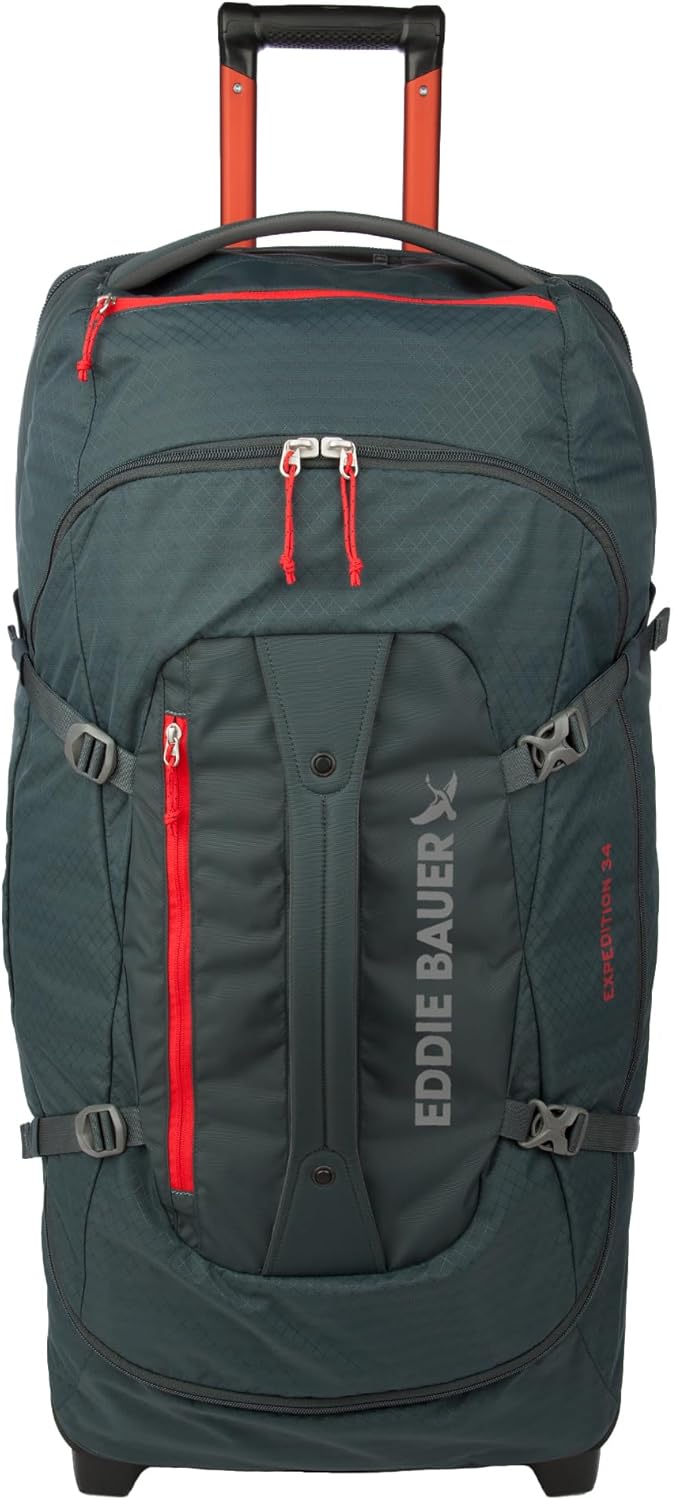 Eddie Bauer Expedition 34 Duffel 2.0 - Lightweight Travel Luggage Made From Rugged Polycarbonate and Nylon, Storm