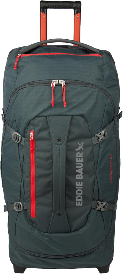 Eddie Bauer Expedition 34 Duffel 2.0 - Lightweight Travel Luggage Made From Rugged Polycarbonate and Nylon, Storm