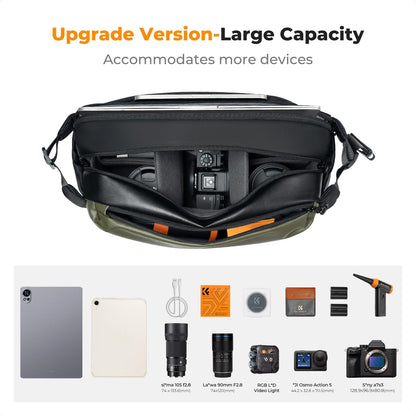 K&F Concept 2 in 1 Sling Bag Everyday Shoulder Bag & Multifunction Photography Crossbody Camera DSLR Backpack Portable Bag