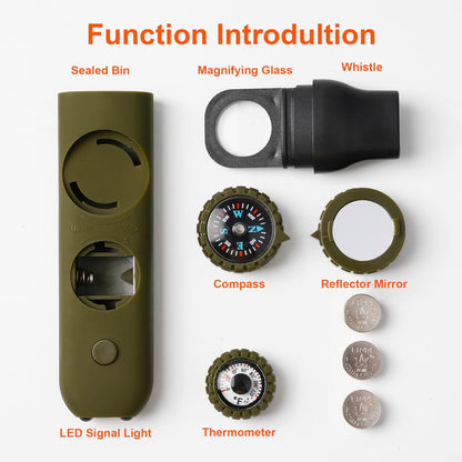 Emergency Survival Safety Whistle，Whistle for Kids with Lanyard,Compass,Thermometer,Ideal for Kayaking, Boating, Hiking, Camping, Climbing