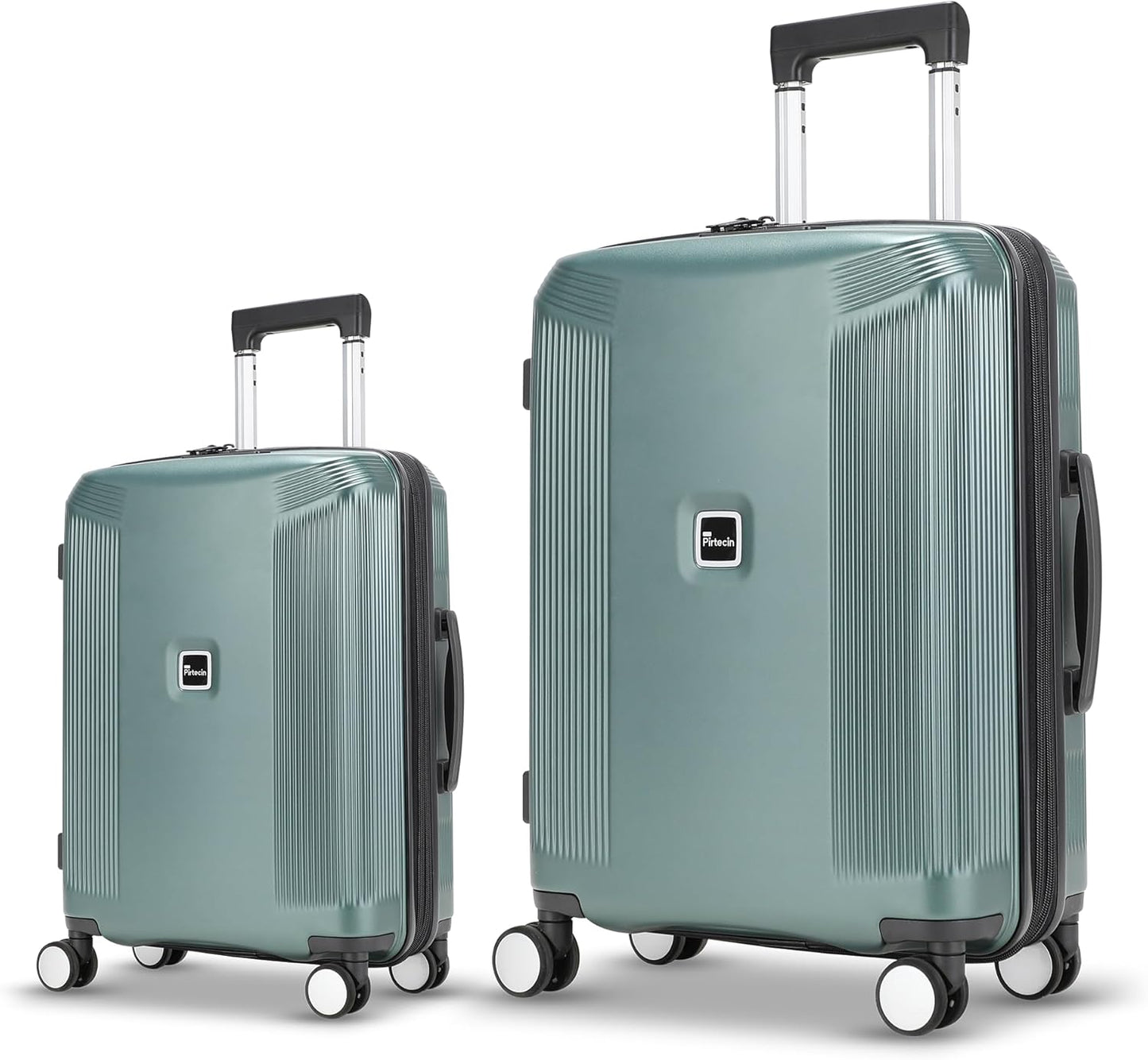 Luggage Sets 2 Piece, 20/28 Inch Lightweight Expandable PC Hardside Durable Suitcases with Spinner Wheels & TSA Lock, Green