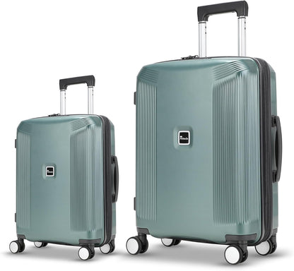 Luggage Sets 2 Piece, 20/28 Inch Lightweight Expandable PC Hardside Durable Suitcases with Spinner Wheels & TSA Lock, Green