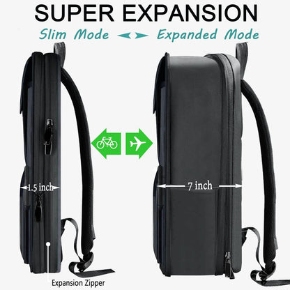 ZINZ Laptop Backpack 15 15.6 16 Inch, Expandable Computer Rucksack with Multi-Pockets Anti-Theft Travel Daypack for Men and Women,Dark Gray