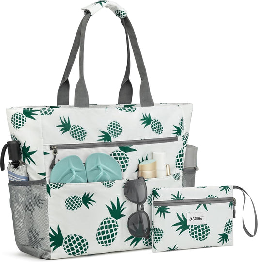 G4Free Beach Bag, Waterproof Sandproof Beach Tote Bag, Large Capacity Foldable for Women