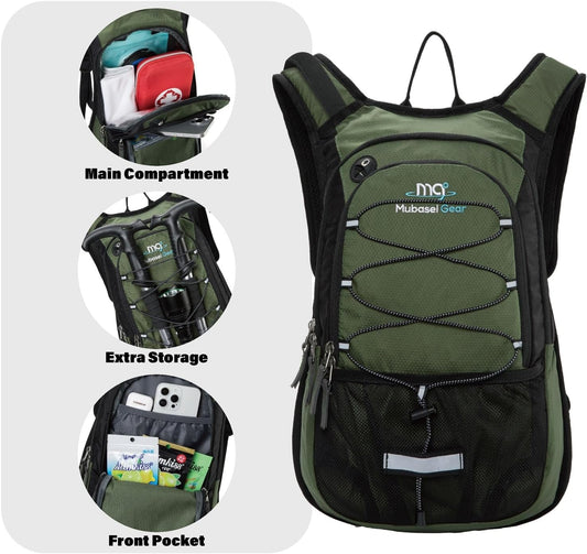 15L Insulated Hydration Backpack Pack with 2L Water Bladder Lightweight Hiking Backpack Bag for Women Men Daypack for Hiking Running Festival Camping Biking