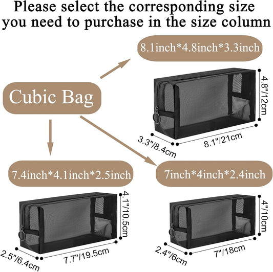 20 Pieces Mesh pouch, Mesh Makeup Bag Portable Makeup Pouch Travel Toiletry Bag for Makeup Organizer Home Office Travel Accessories, Mesh Cosmetic Bag with Zipper