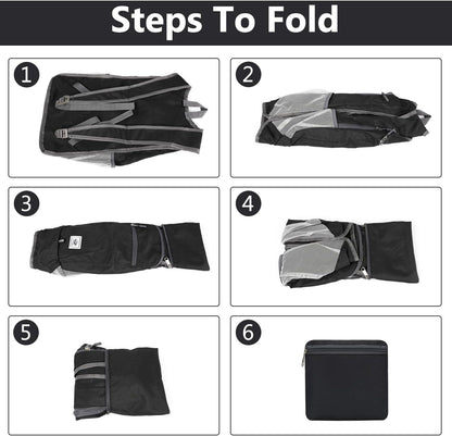 Esup 15L Lightweight Hiking Backpack Foldable Small Travel Backpack Packable Camping Backpack for Women Men (Black)