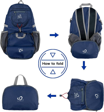WATERFLY Small Lightweight Packable Backpack: 20l Ultra Light Foldable Travel Hiking Camping Daypack Day Pack for Man Woman