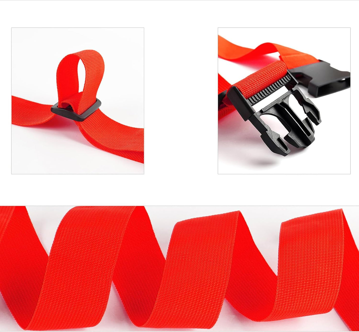 4Pcs Luggage Straps for Suitcase Travel Accessories TSA Approved, 80In Long Belts to Keep Your Suitcase Secure, Adjustable Bag Straps with Quick-Release Buckle for Travel Bag Closure, Red