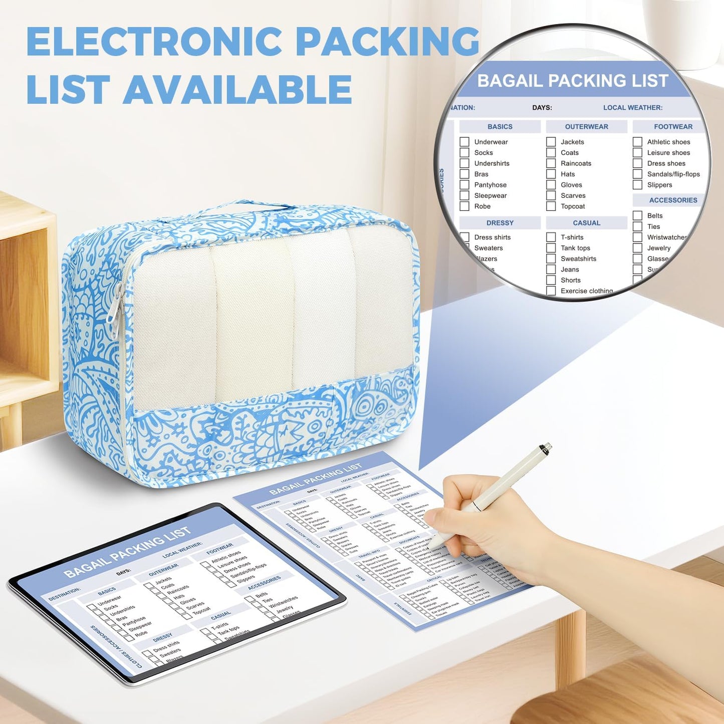 BAGAIL 9 Set Packing Cubes Luggage Packing Organizers for Travel Accessories