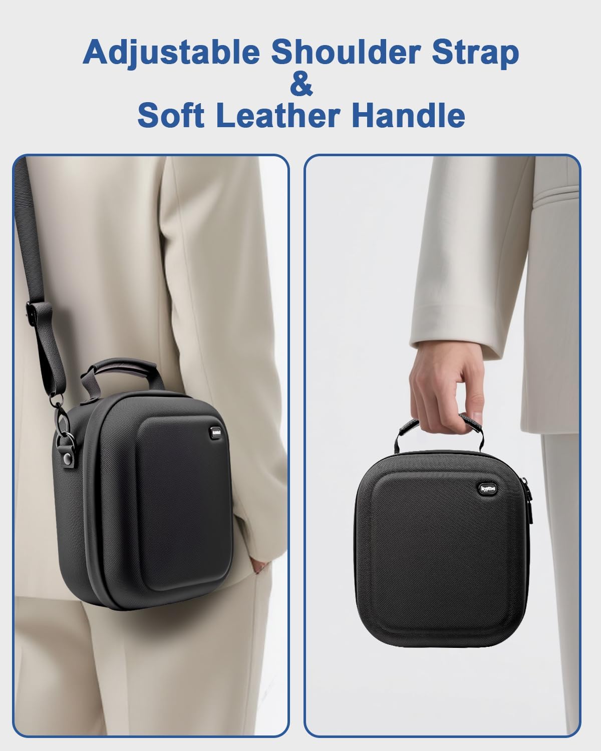 Krypthos Travel Camera Storage Case Compatible with Canon EOS Rebel T7/ R100/ R50/ 90D/ 2000D Nikon D7100/ D7500 Sony Alpha ZV-E10, Camera Protective Storage Holder Organizer Bag Carrying Bag