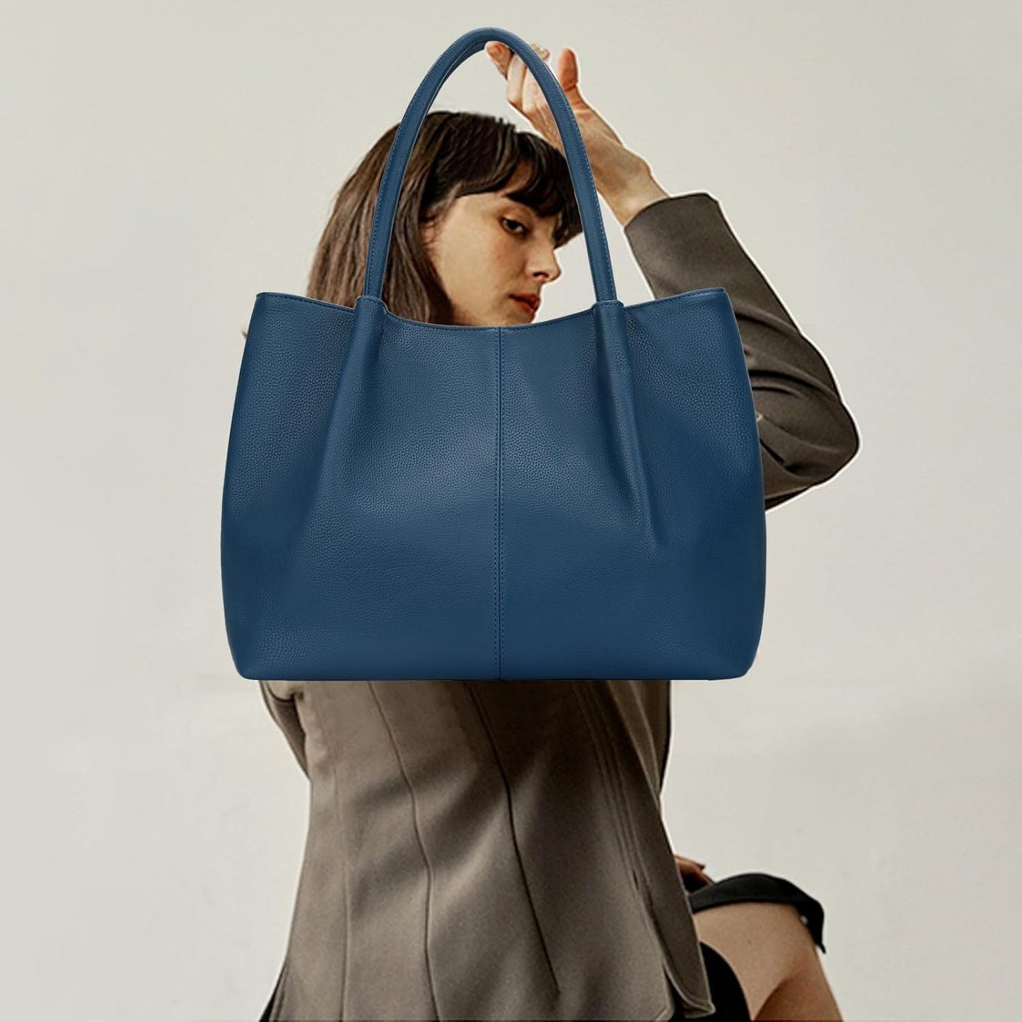 KKXIU Tote Bag for Women Vegan Leather Shoulder Purse Large Capacity Travel Bag