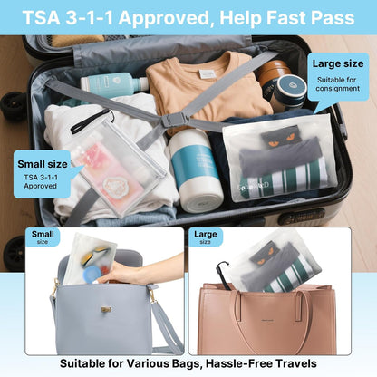 10 Pack TSA Approved Toiletry Bag, Clear Travel Toiletry Bag, Quart Size PEVA Leakproof Makeup Cosmetic Bag for Toiletries Traveling Trips, Carry on Airline Compliant Bags for Men & Women