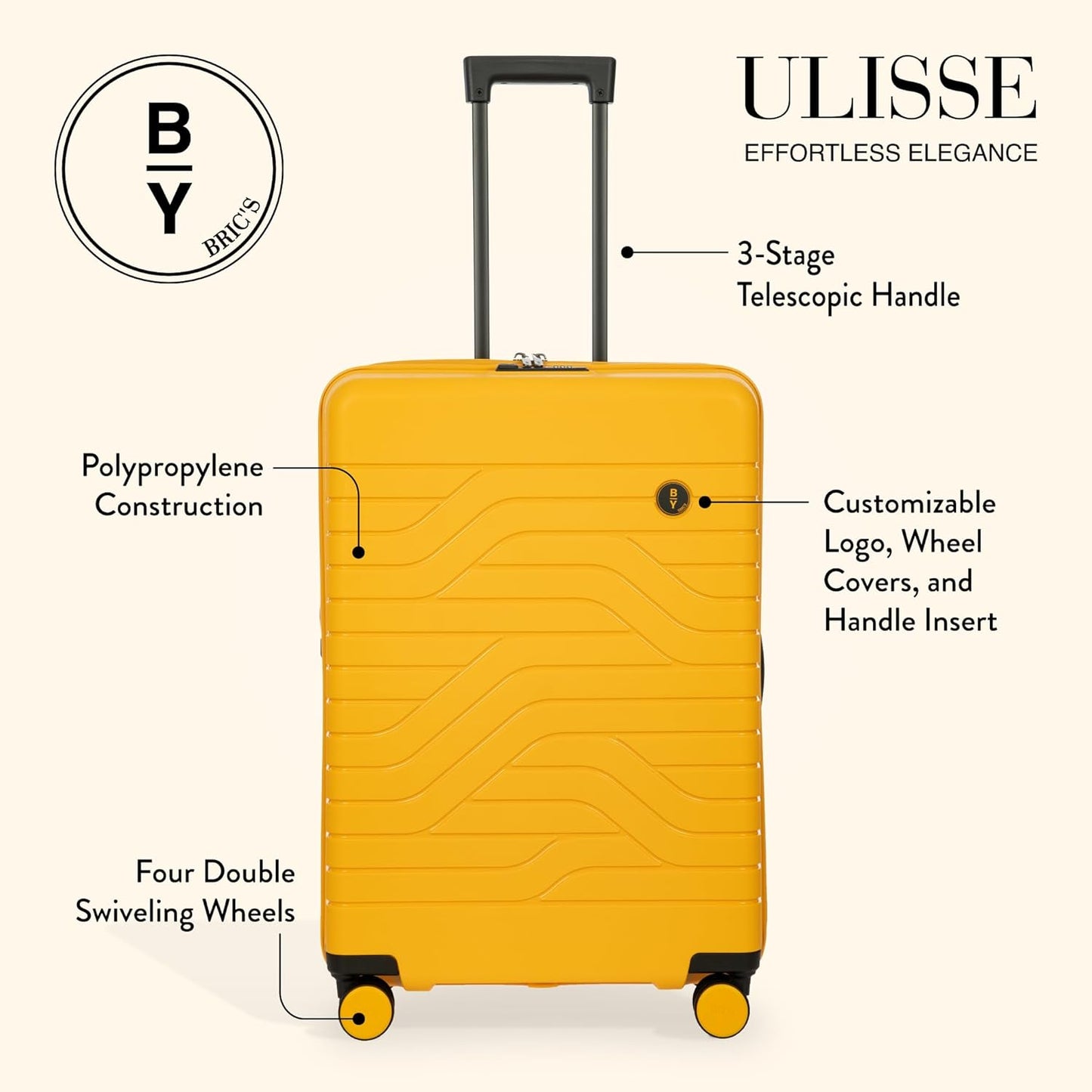 Bric's 28" Expandable Spinner Suitcase - Travel Luggage with TSA-Approved Lock and Hard Shell Exterior - B|Y Ulisse - Mango
