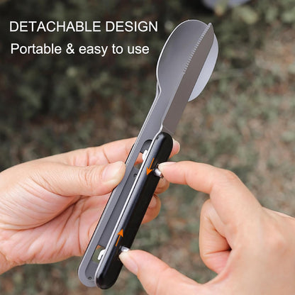 3-in-1 Camping Utensils, Portable Stainless Steel Spoon, Fork and Knife Combo Set for Outdoor Camping Hiking Picnic Travel