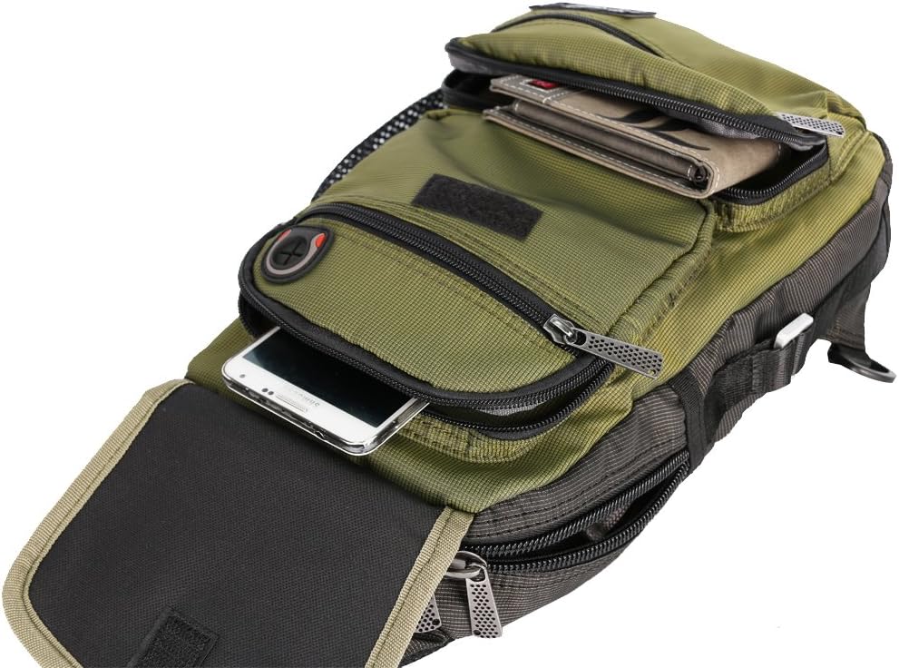 Sling Bag Chest Shoulder Backpack Crossbody Multipurpose Daypack For Men Women Green