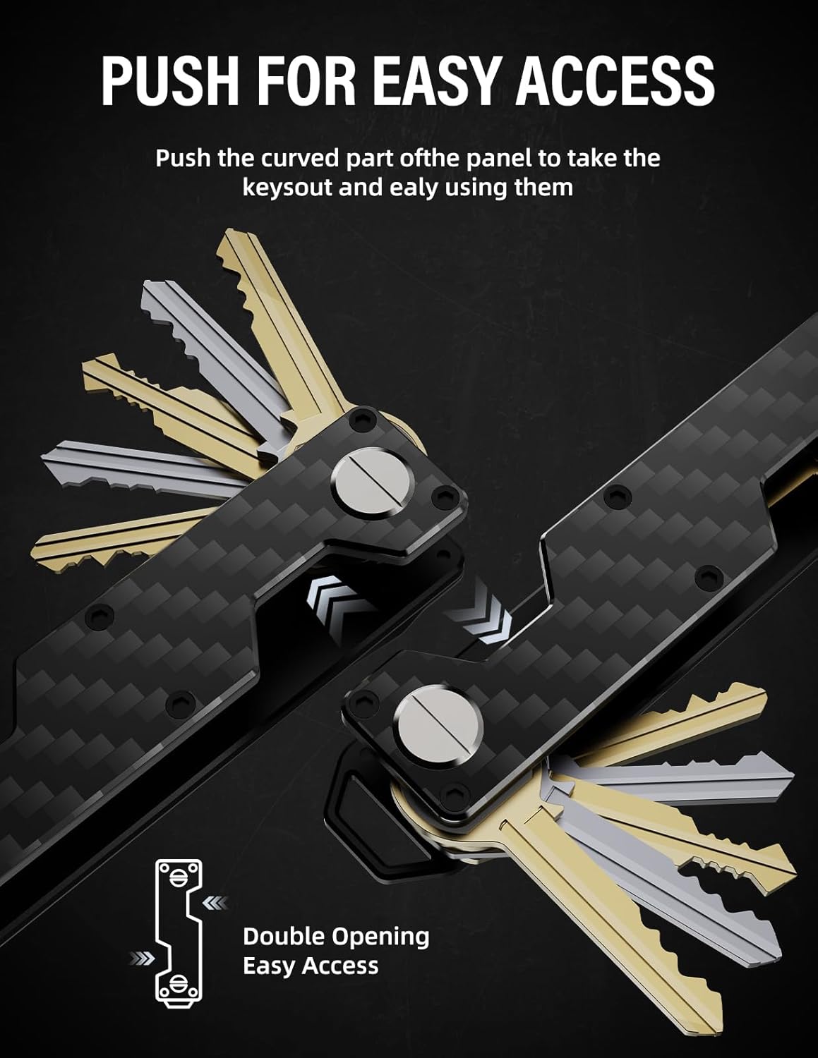 Key Organizer Compact Key Holder Metal Key Chain Minimalist key case key holder for keychain Secures 1-5 Keys