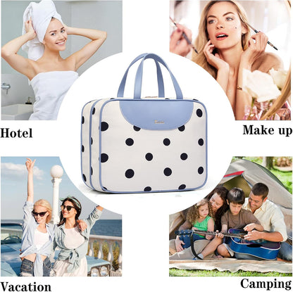 Hanging Travel Toiletry Bag,Large Capacity Cosmetic Travel Toiletry Organizer for Women with 4 Compartments & 1 Sturdy Hook,Perfect for Travel/Daily Use/Christmas