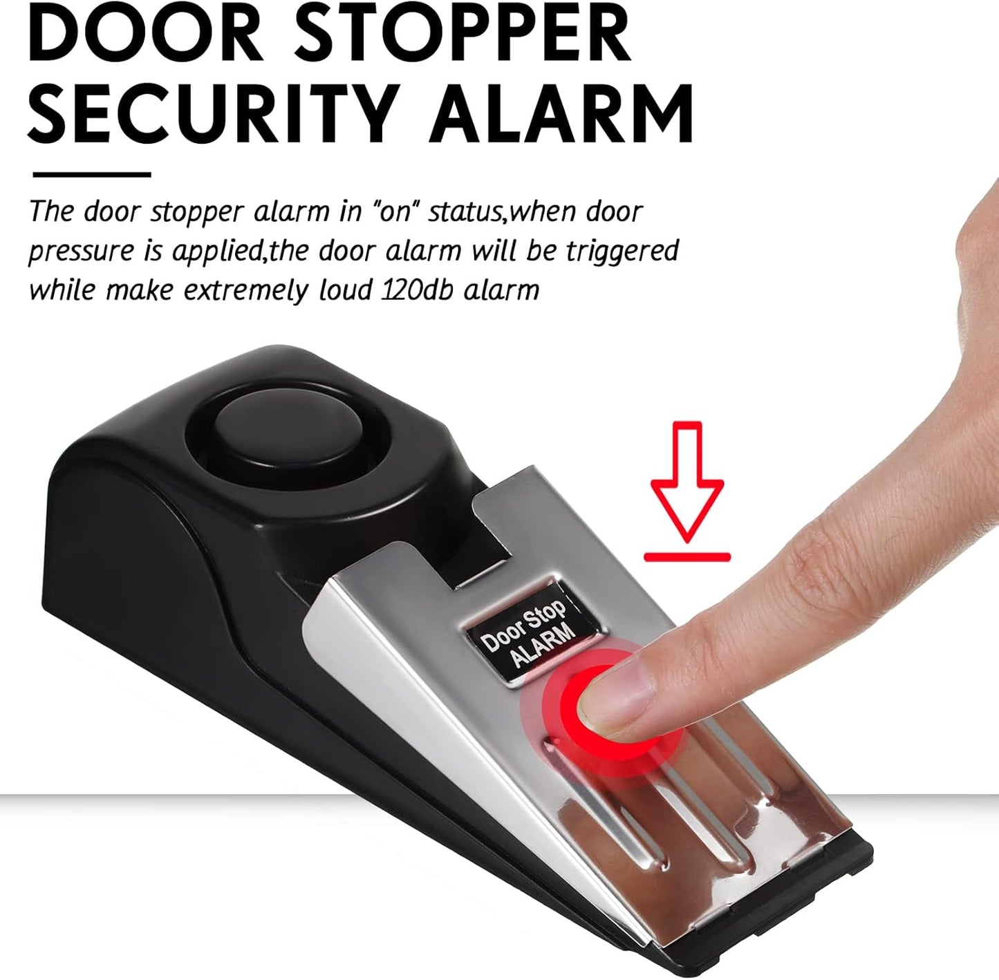 8 Pieces Door Stop Alarm Door Stopper with 120DB Security Alarm Door Stopper Wedge Door Stops Alarm for Travel Apartment Home House Door Stoppers Safety Tools