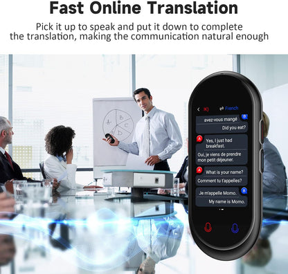 Language Translator Device, Portable Translator No WiFi Needed, Offline Voice Photo Translation, 137 Languages Supported, High Accuracy Translator Device for Travel Business Learning (Black)