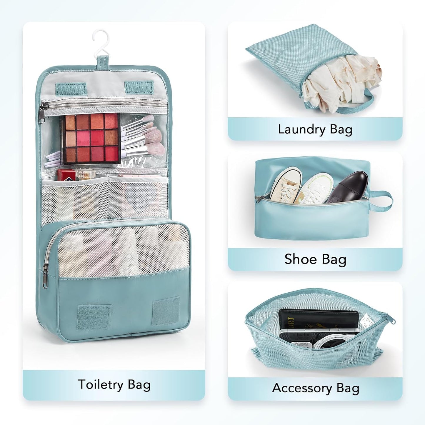 10 Set Compression Packing Cubes for Travel Essentials,Compressible Expandable Packing Cubes for Suitcase,OlarHike Luggage Organizer Bags for Travel,Handy Helper for Organizing Clothes(Blue Gray)