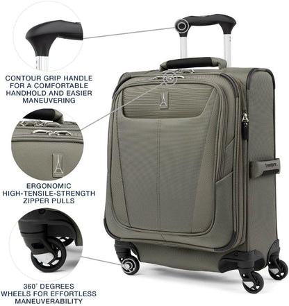 Travelpro Maxlite 5 Softside Expandable Carry-On Luggage with Spinner Wheels, Lightweight, 19-Inch — Slate Green