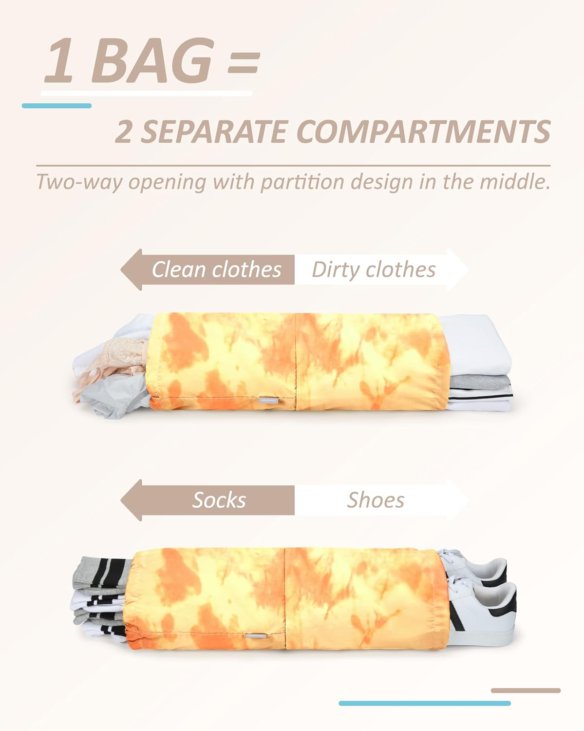 BAGSMART 6 Set Compression Packing Cubes - Lightweight Travel Essentials, Durable Luggage Organizer