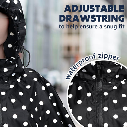 ANYOO Waterproof Rain Poncho Lightweight Reusable Hiking Hooded Coat Jacket for Outdoor Activities