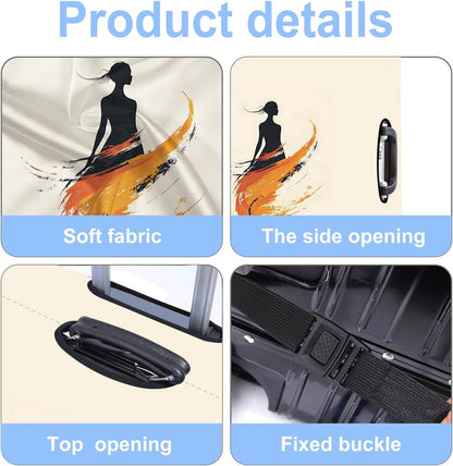 Luggage Cover Washable Suitcase Protector Anti-scratch Suitcase cover Fits 20-34 Inch Luggage (Girl-6, S(20-22inch suitcase))