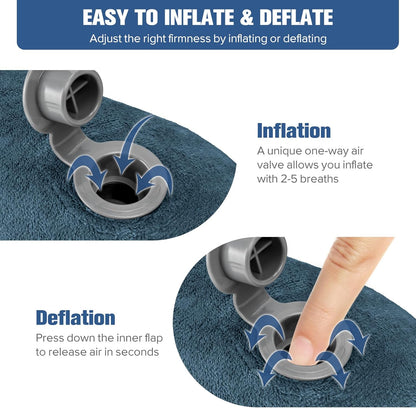 Rewondah Inflatable Travel Pillow for Sleeping Airplane - Inflatable Neck Pillow for Traveling on Plane with Washable Cover, Blow up Neck Travel Pillow for Airplanes, Cars - Portable and Comfortable