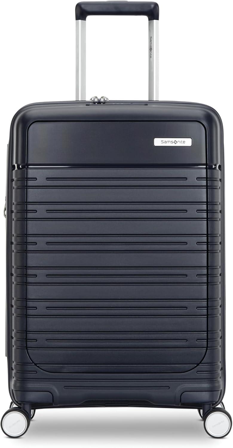 Samsonite Elevation Plus - Carry-On Hardside Luggage with QuickEntry™ Front Compartment - Scratch Resistant Polypropylene Shell, AirTag Holder, TSA Lock, Airline Approved - Midnight Blue