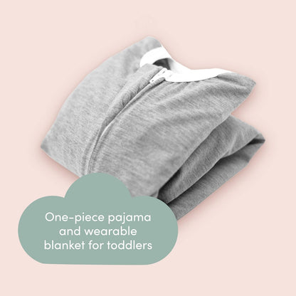 SleepingBaby Flying Squirrel Toddler Pajamas with Practical Zipper for Quick Diaper Changes and Travel Comfort - Heather Grey - 12-24 Months