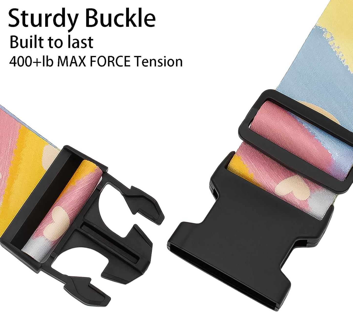 Painting Luggage Straps for Suitcases, Adjustable Luggage Travel Belts to Keep Luggage Security While Travel, Strong Polyester Fabric, Easy-to-Recognize Stylish Design Travel Accessories, 2 Pack
