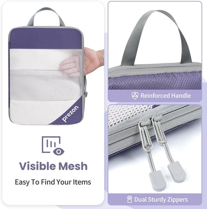 8 Set/6 Set/4 Set Compression Packing Cubes for Travel, Lightweight Vacation Travel Essentials, Travel Accessories for Suitcase Organizer Bags Set, Durable Luggage Organizer