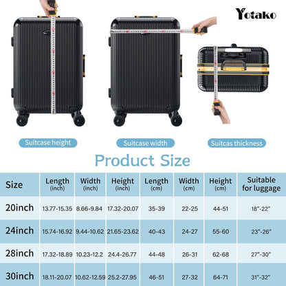 Yotako Luggage Cover,Thicker Luggage Protector Elastic Suitcase Cover Protector, Travel Anti Scratch Fits 18-32 Inch Suitcase Travel Accessories (20“, Black)