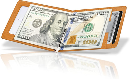 Kings Loot Custom Wallet for Men | Engraved Leather Slim Wallet with Money Clip | Personalized RFID Blocking Design | Minimalist & Stylish Wallets (Cognac)